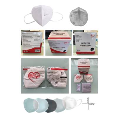 Masque FFP2 5 couches blanc - Gedimat