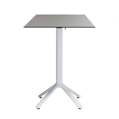 Mange-debout rabattable pied blanc 60x60cm gris métal - terrasse - RestooTab