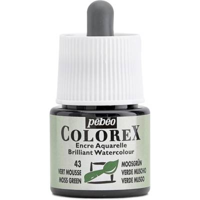Flacon 45ml Encre COLOREX Aquarelle VERT MOUSSE - PÉBÉO