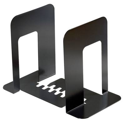 Lot de 2 serre-livres époxy avec crémaillère - 14x19 cm - Noir - MOBIDECOR