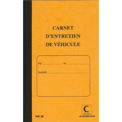 Piqure Carnet d'entretien véhicule 32 pages 21x13 cm - protège cahier cristal