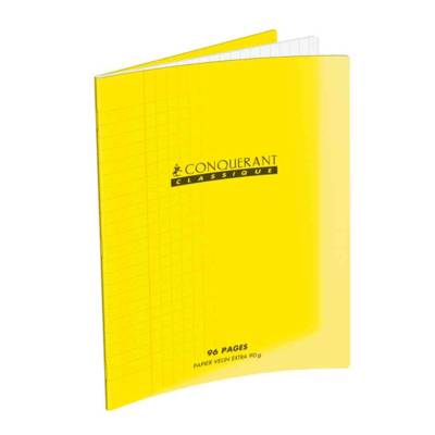 Cahier agrafé 24 x 32 POLYPRO jaune 90G 48P Seyes - CONQUÉRANT