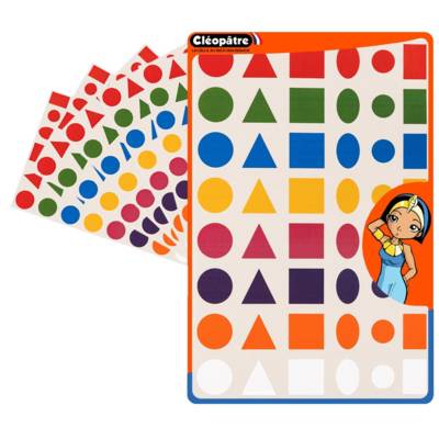 Pochette A4 de 48 planches de 2304 Gommettes repositionnables et détourées.