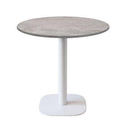 Table pied blanc Ø70cm beton naturel - intérieur - RestooTab