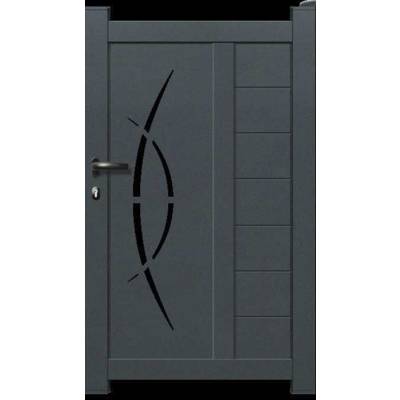 Portillon ELIOS alu gris anthracite structuré - h.1.618 x l.1,05 m - Gedimat - GARDEN GATE