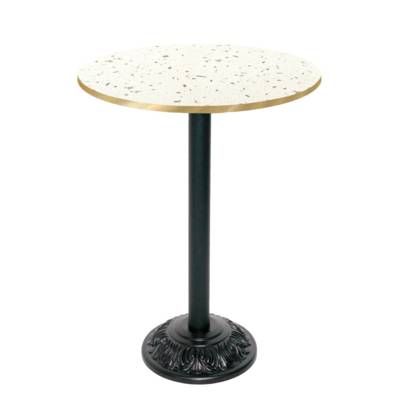 Mange-debout pied noir Ø70cm terrazzo cassata chant laiton - intérieur - RestooTab