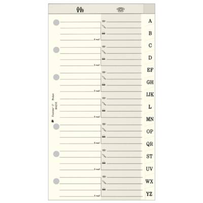 Recharge accessoire Exatime 17 pocket répertoire alphabétique indexé 16 feuillets 170x92 mm - EXACOMPTA