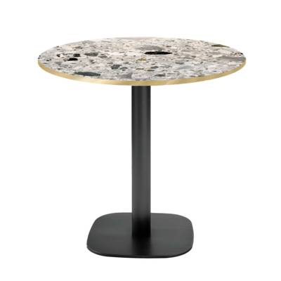 Table pied noir Ø70cm cepp chants laiton - intérieur - RestooTab