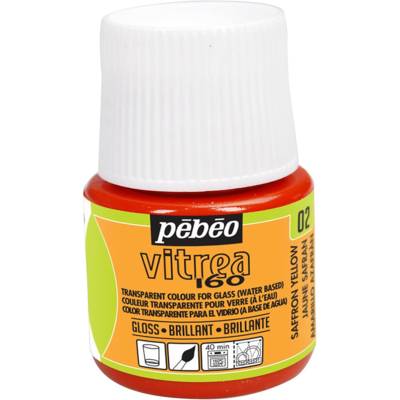 Flacon 45ml peinture Vitrea 160 brillante pour verre SAFRAN - PÉBÉO