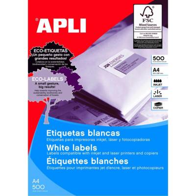 Boite de 500 Feuilles A4 2000 étiquettes Multi-usages Permanent 105x148 mm Blanc