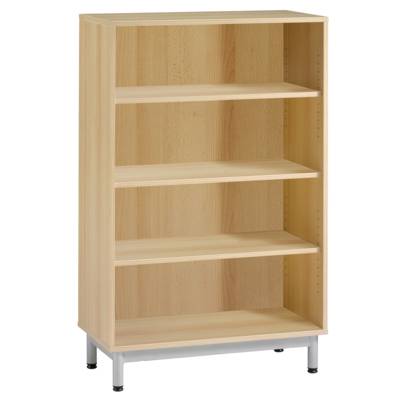 Bibliothèque PICCOLO 3 tablettes mélaminé - L90xP43xH140 cm - Hêtre miel/gris alu RAL 9006 - Mobidecor