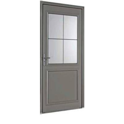 Porte d'entrée alu LANGEAIS gris texturé dormant 77 mm - 215 x 90 cm - Gedimat