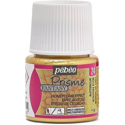 Flacon 45ml Peinture Fantasy Prisme à effet alvéolé BOUTON D'OR - PÉBÉO