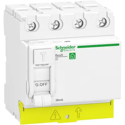Resi9 - interrupteur différentiel - 4P - 63A - 30mA - Type A - peignable - SCHNEIDER ELECTRIC - R9PRA463