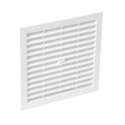 Grille d'aération carrée, 150 x 150 mm, à sceller ou à coller/visser, en pvc blanc, avec moustiquaire, surface de passage d'air 150 cm2, résistante aux uv - Gedimat