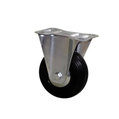 Roulette fixe à platine caoutchouc noir Ø80 mm charge 80kg - Gedimat - NORAIL
