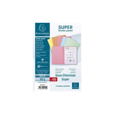 Paquet de 100 sous-chemises SUPER 60 22x31cm Assorties