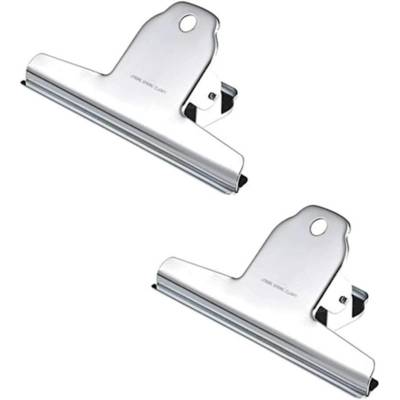 Lot de 2 pinces Spring clip 100 mm argent