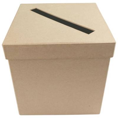 Lot de 2 Urnes Carrées Gigognes 18 et 19cm Papiermaché à Décorer - DÉCOPATCH