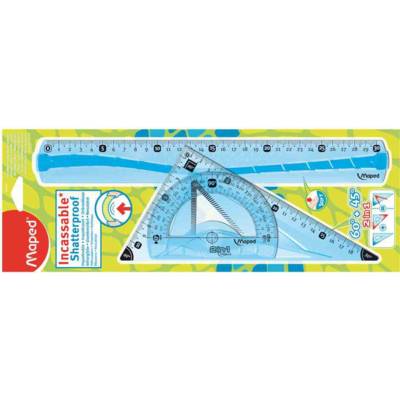 Kit 3 instruments de traçage avec équerre 2 en 1 INCASSABLE FLEX