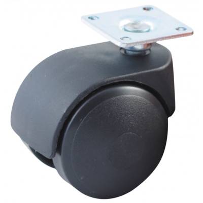 Roulette pivotante à platine rectangulaire AVL - Doubles roues nylon Ø50 - Charge 40kg - 595030A - Maxoutil