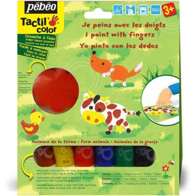 Kit gouache aux doigts 6 tubes 20 ml animaux Les animaux de la ferme