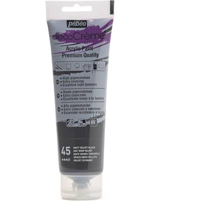Tube 120ml Peinture Acrylique Décocrème Mat NOIR VELVET