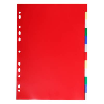 Intercalaires polypropylène souple 12x100e 12 positions A4 Coloré