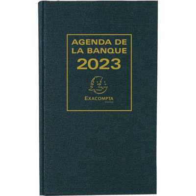 Agenda de bureau Agenda banquier large 2 volumes 280x175 mm Noir - Exacompta