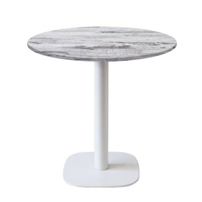Table pied blanc Ø70cm chene islande - intérieur - RestooTab