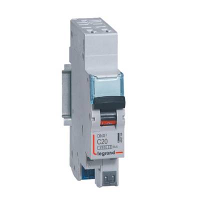 Disjoncteur DNX³ 4500 - auto/auto - U+N 230V~ 20A - 4,5kA - courbe C - 1 module - AURELEC