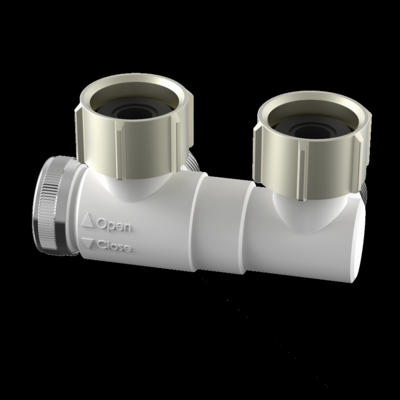 Raccord coudé STELRAD sans vidange pour radiateurs horizontaux avec vanne intégrée - T2106 - Maxoutil