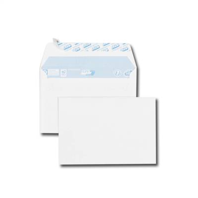 Paquet de 100 enveloppes blanches C6 114x162 75g bande de protection