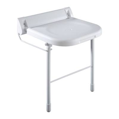 Siège de douche fixe relevable, avec béquille - PRESTO - 60584