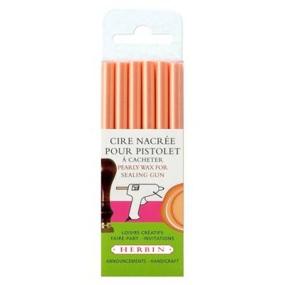 6 Batons de cire nacrée pour pistolet - orange