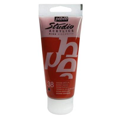 Peinture Studio Acrylique Tube Sienne Brulée 100 ml - PÉBÉO