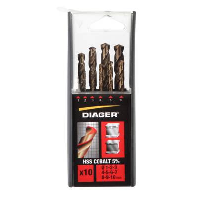 Foret métal HSS cobalt 5% angle de pointe 135° D1 à 10mm - Gedimat - DIAGER