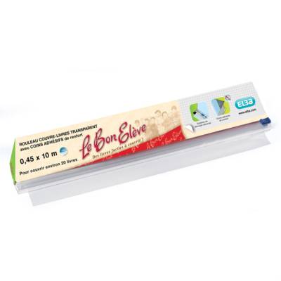 Film couvre-livres "le bon élève" PVC 45 mm x 10 m Avec Coins Adhésif de Renfort - OXFORD