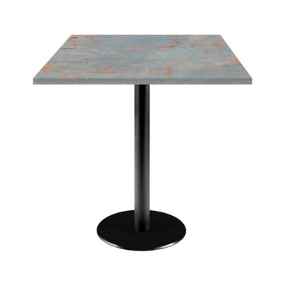 Table pied noir 70x70cm gris rouille - intérieur - RestooTab