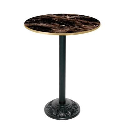 Mange-debout pied noir Ø70cm capuccino chant laiton - intérieur - RestooTab