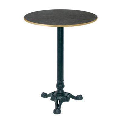 Mange-debout pied noir Ø60cm marquina chants laiton - intérieur - RestooTab