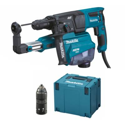 Perforateur burineur 800W 26 mm 2,4J - MAKITA - avec Kit aspiration-décollage - MakPac - HR2653TJ14