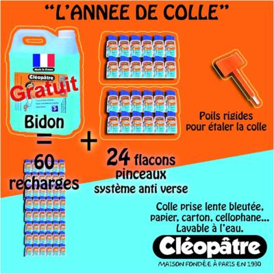 Schoolpack : 24 flacons pinceaux 80ml + bidon de 5kg