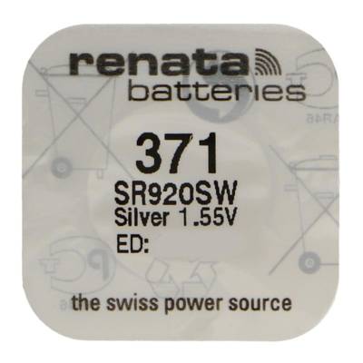 Pile bouton Silver Oxyde 371  / SR920 SW  0% mercure