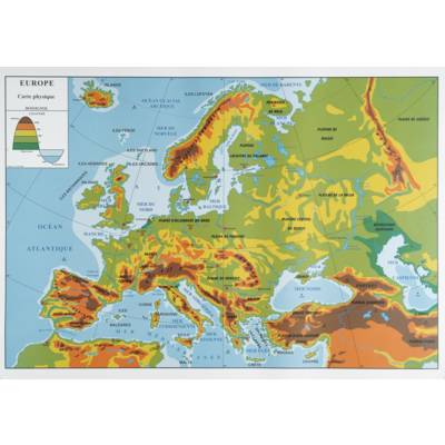 Cartes de géographie Europe physique et politique