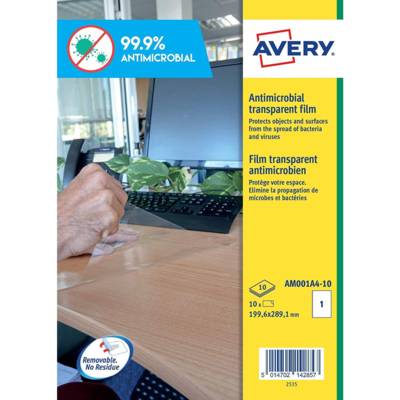 Etui de 10 Films antimicrobien 199,6 x 289,1 mm amovibles transparent