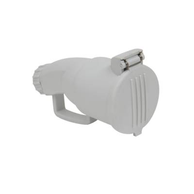 Fiche femelle avec volet 2P+T 16A gris - Gedimat - DEBFLEX