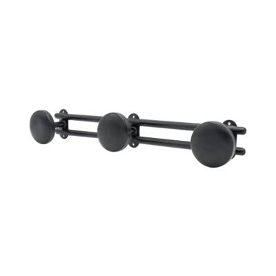 Patère rond fixe acier noir mat 3 têtes - 425 mm - Gedimat - NORAIL