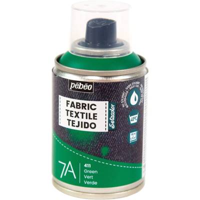 Peinture en Spray 7A - 100ml Spécial Textiles Naturels et Synthétiques VERT