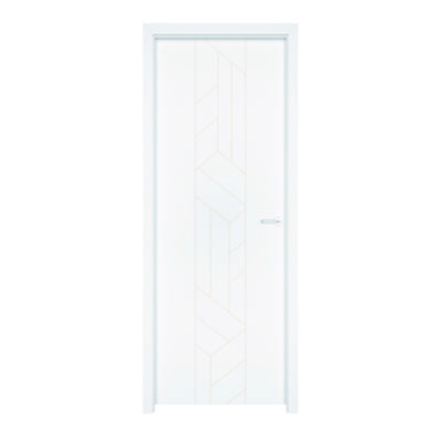 Bloc-porte alvéolaire CHEVRON 1/3 gravé à peindre à recouvrement Hui.74 mm - 204 x 73 cm - Gedimat - ATELIER